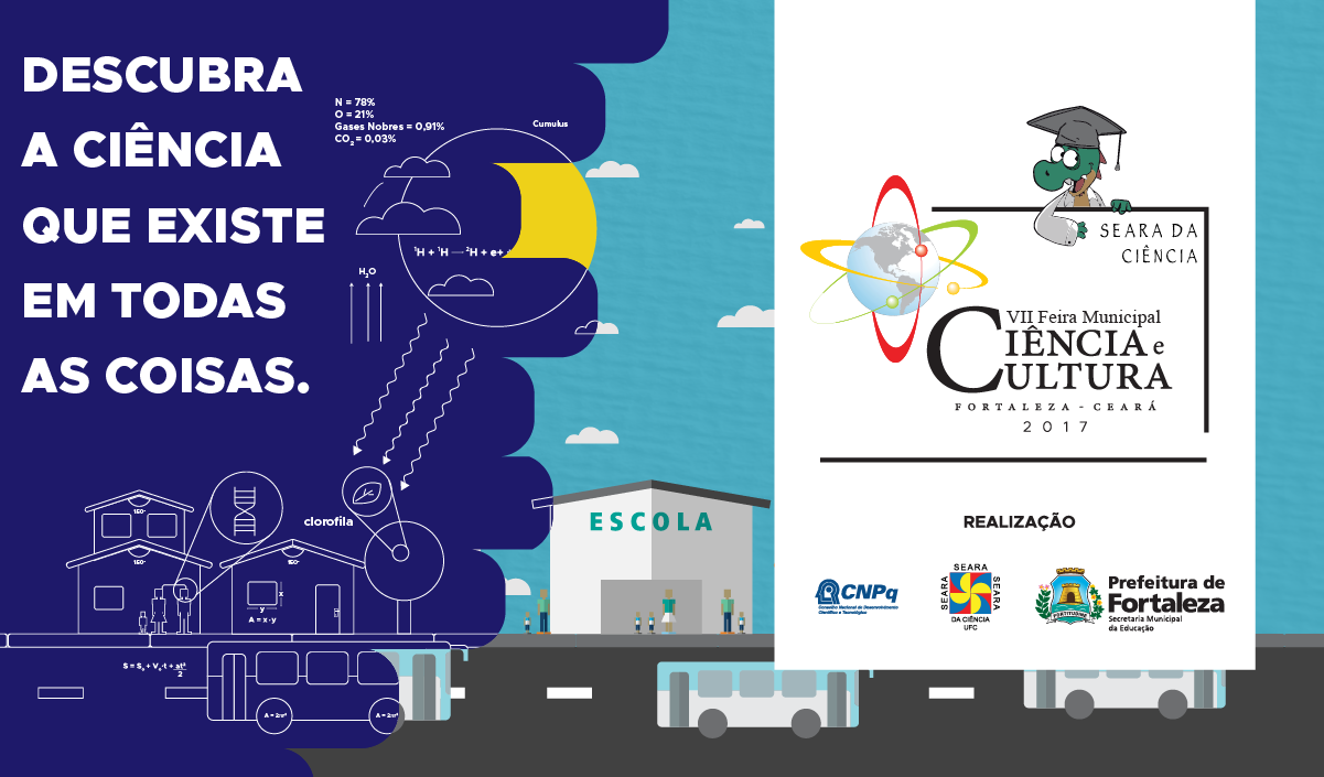 logo da sétima feira de ciências, cultura e arte da rede municipal de ensino